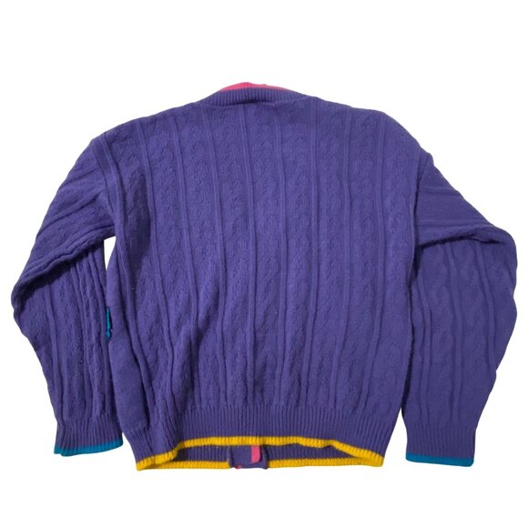 Vintage Girltown Prep Club Cardigan Sweater Girls 12 to 14 Purple Candycore - Picture 3 of 5